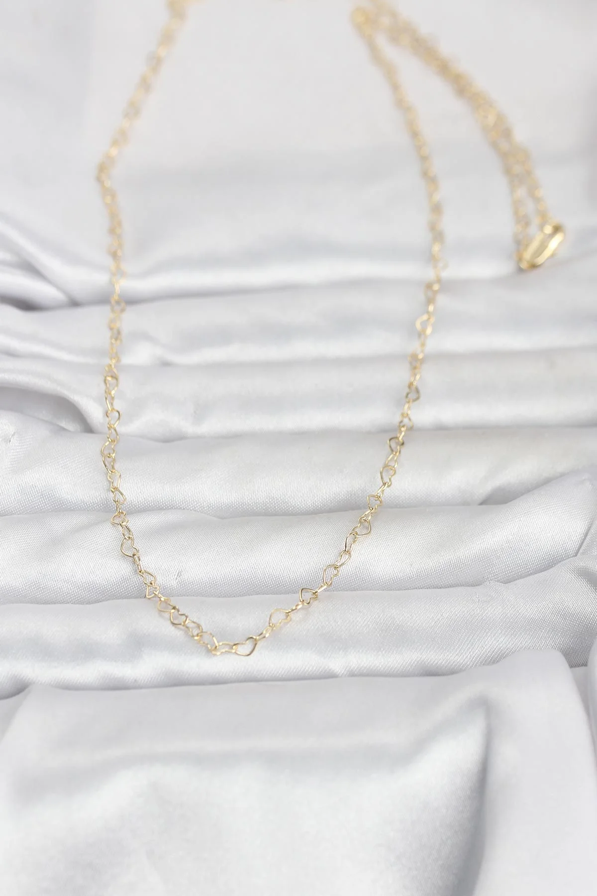14K Gold Kalp Kolye 60 cm Zincirli Kadın Kolyesi - Günlük & Spor Takı (5886)