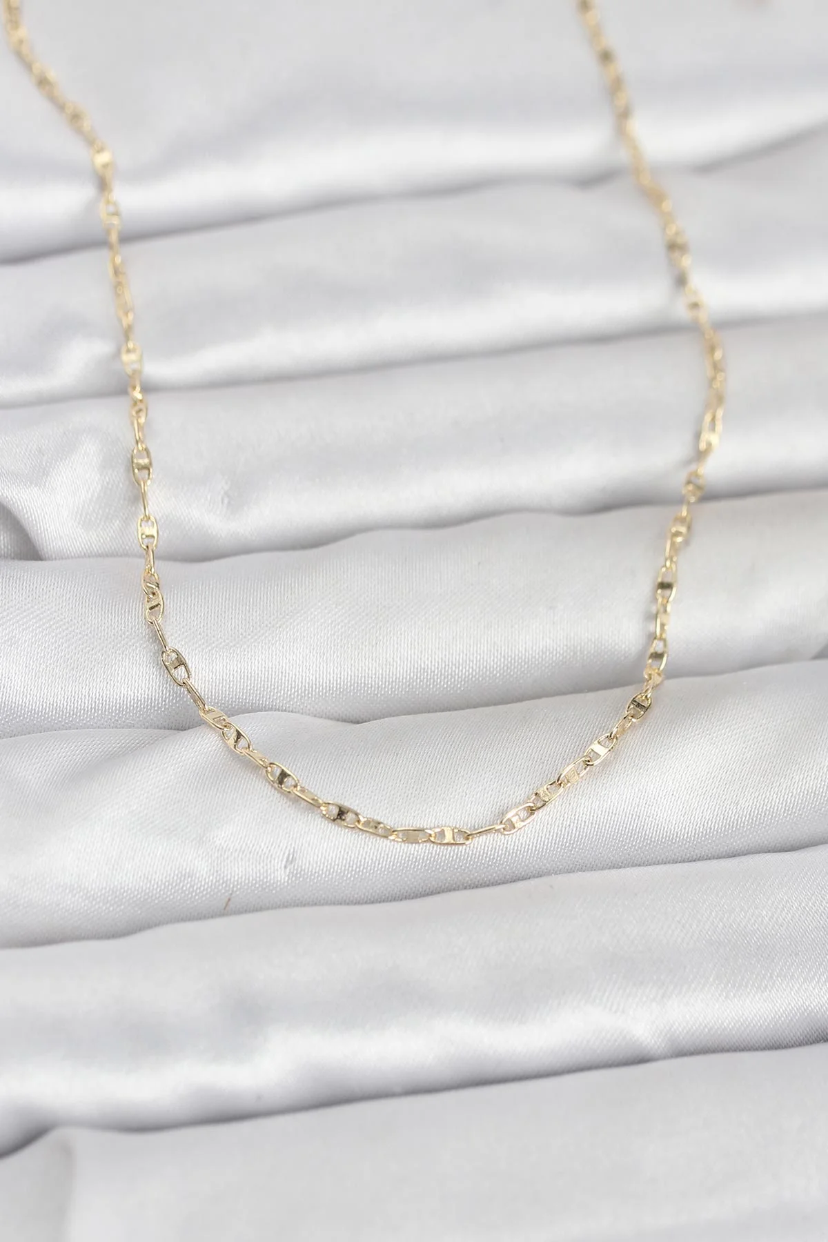 14K Gold Kaplama Kadın Kolye Gemici Zincir 60 cm - Günlük ve Abiye Şıklık