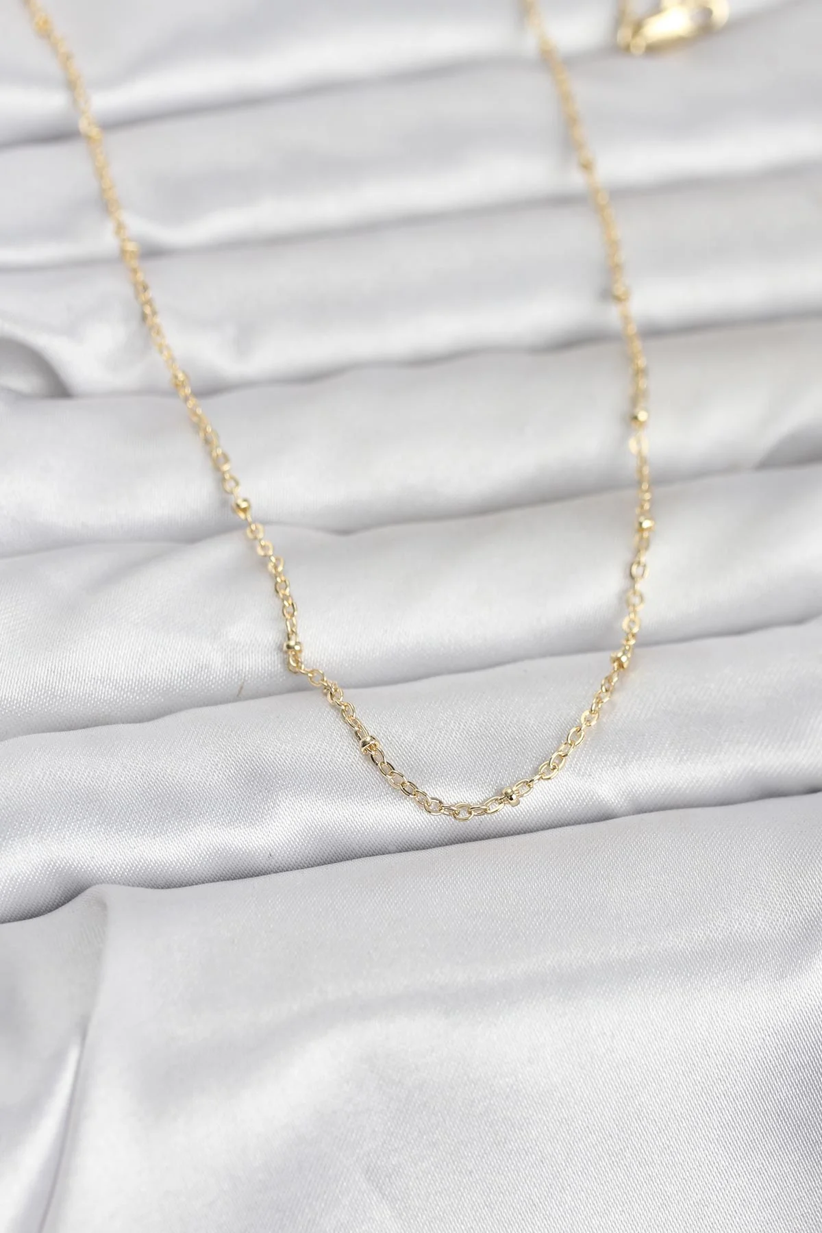 14K Gold Renk Burgu Kolye 60 cm - Şık Abiye ve Günlük Modelleri