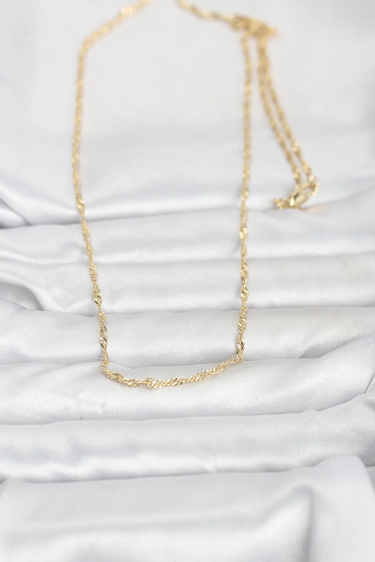 14K Gold Renk Burgu Zincirli 60 cm Kadın Kolye 5886 - Şıklığınızı Taşıyın