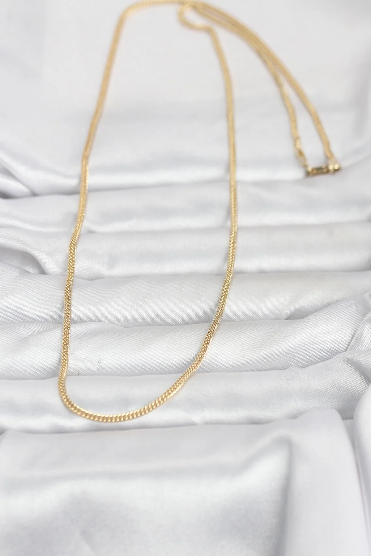14K Gold Renk Dolgun Zincir Kolye 60 cm - Kadın Moda Takıları