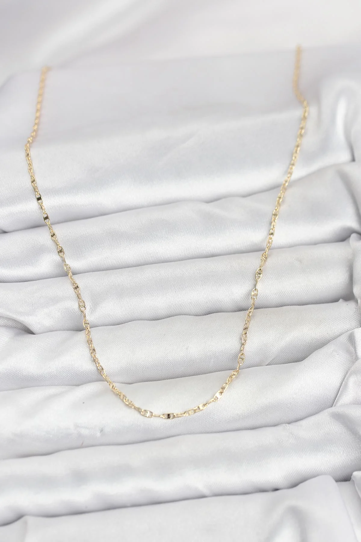 14K Gold Renk Gemici Zincir Kadın Kolye 60 cm - Günlük ve Abiye Şıklığı