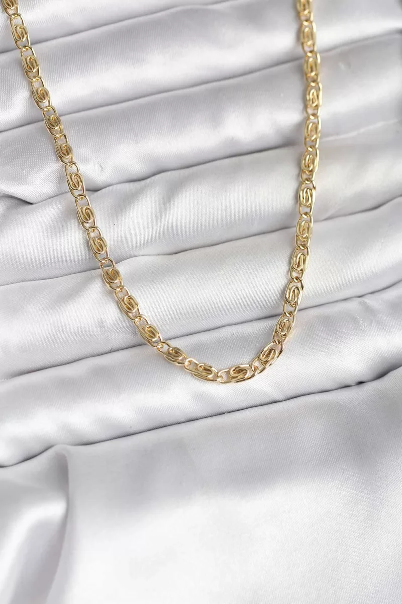 14K Gold Renk Kaplama Zincir Model CM Kadın Kolye - Lisinya