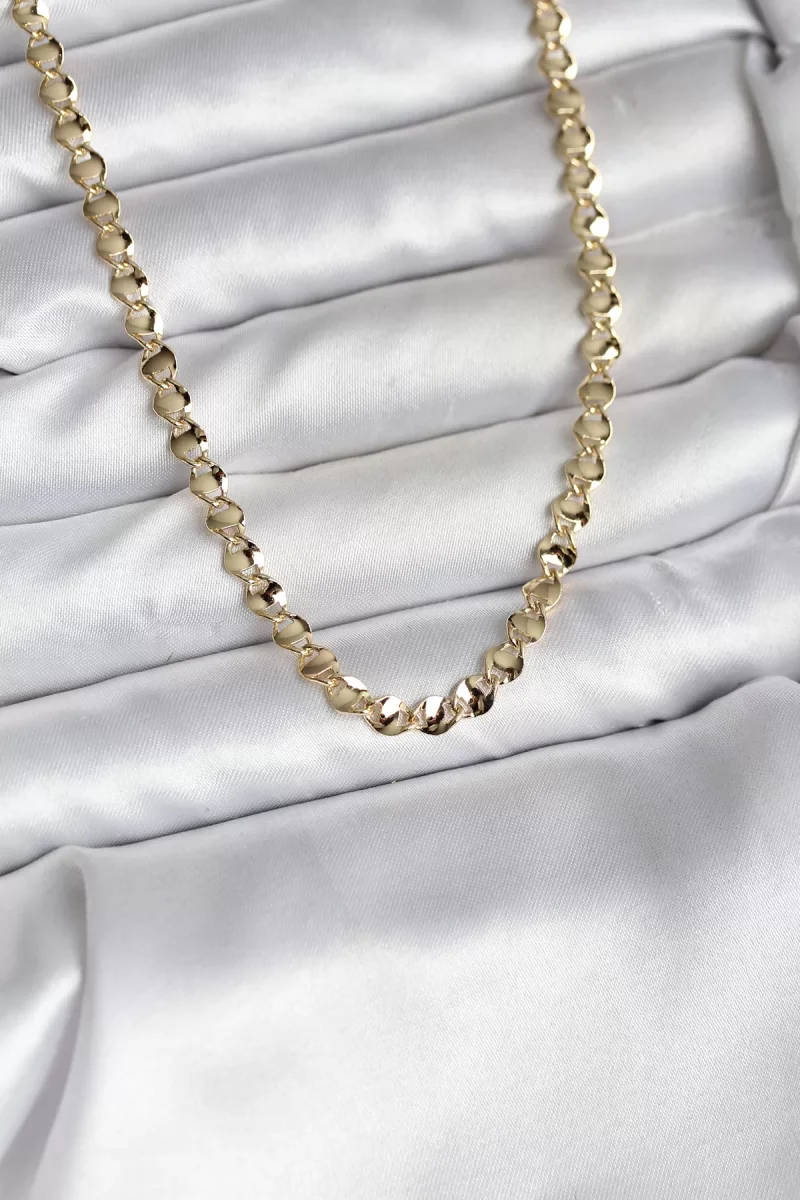 14K Gold Renk Kaplama Zincir Model CM Kadın Kolye - Lisinya