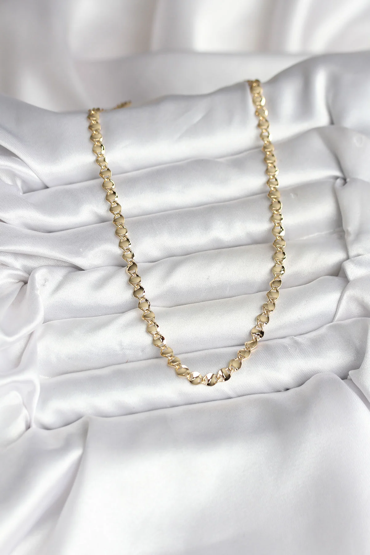 14K Gold Renk Kaplama Zincir Model CM Kadın Kolye 5886