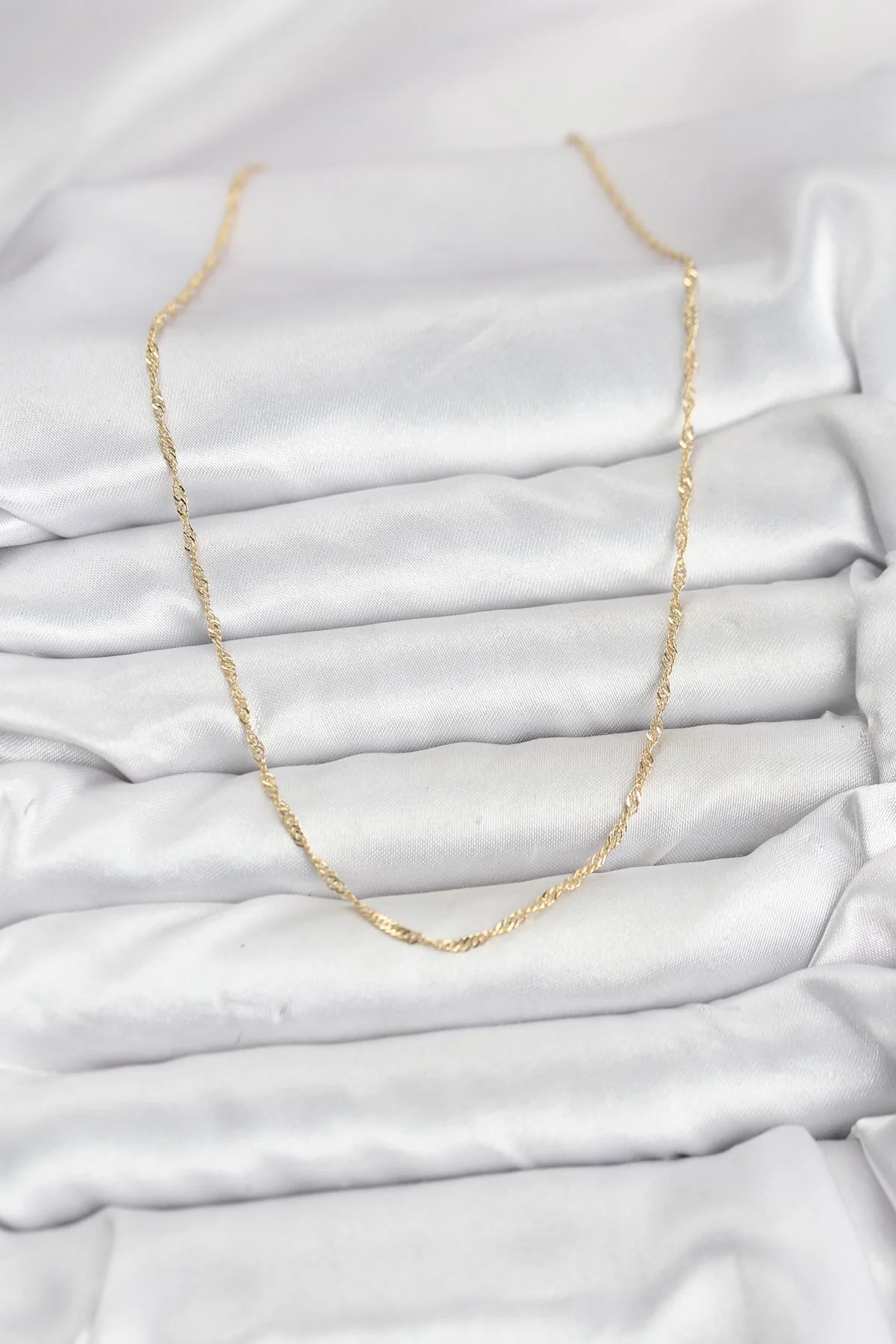 14K Gold Renk Pirinç Ezme Burgu Model Kadın Kolye 5886 - Günlük ve Özel Günler İçin