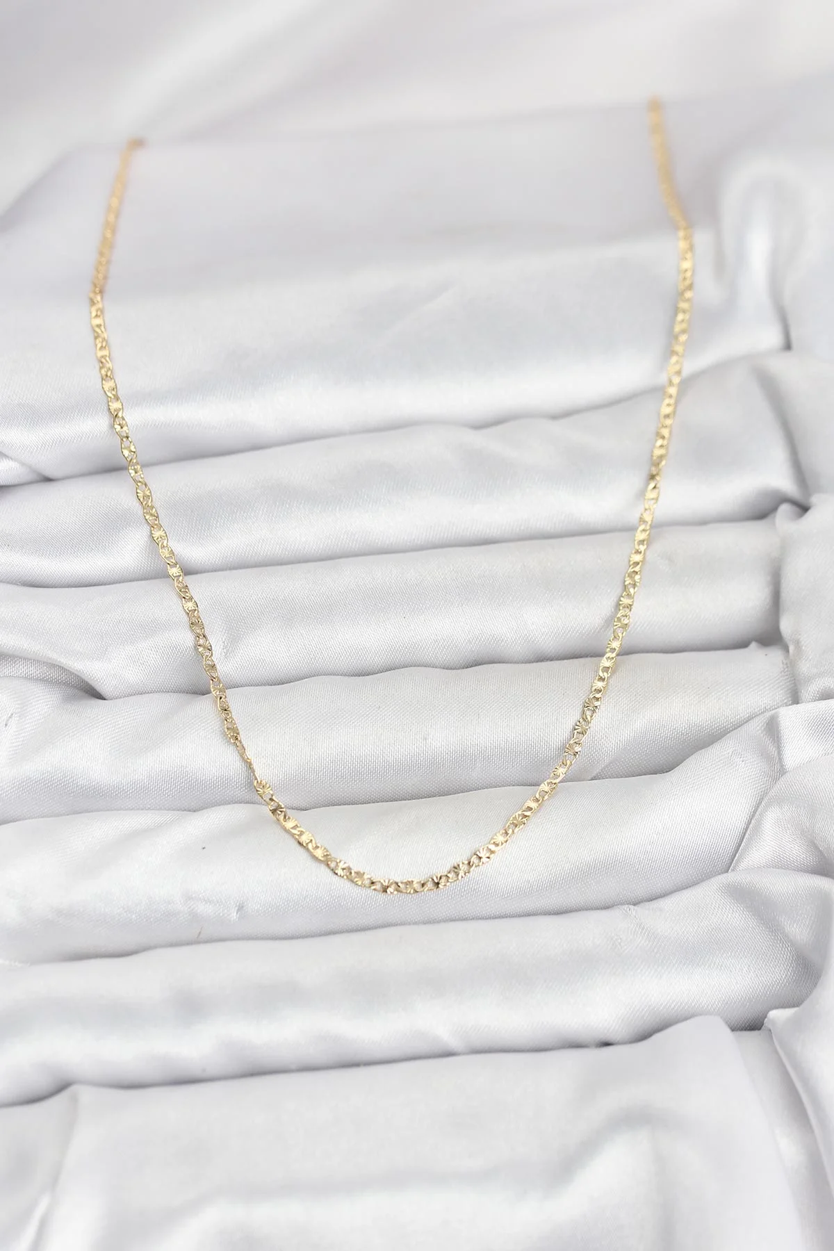 14K Gold Renk Pirinç Lazer Model 60 cm Kadın Kolye 5886