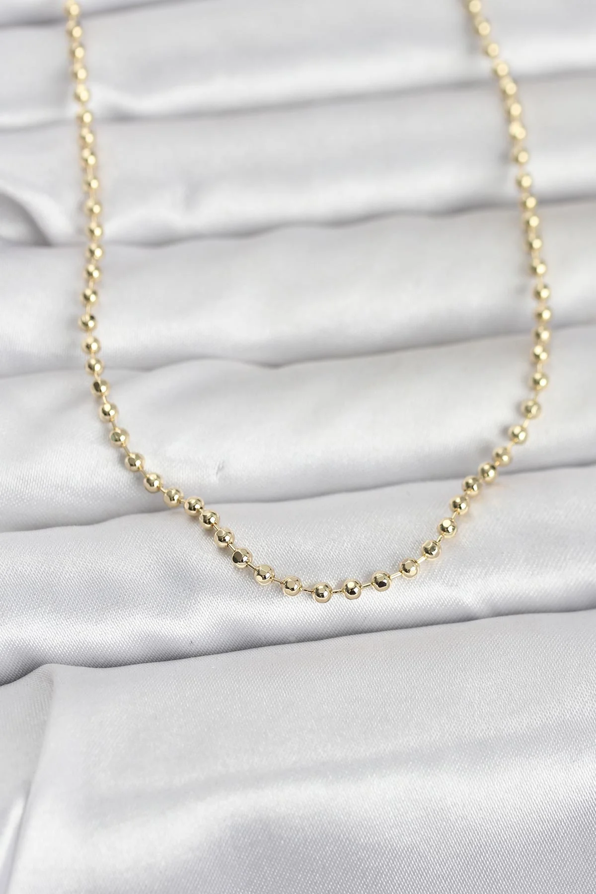 14K Gold Renk Top Zincirli Kadın Kolye 60 cm - Şık ve Kaliteli Moda