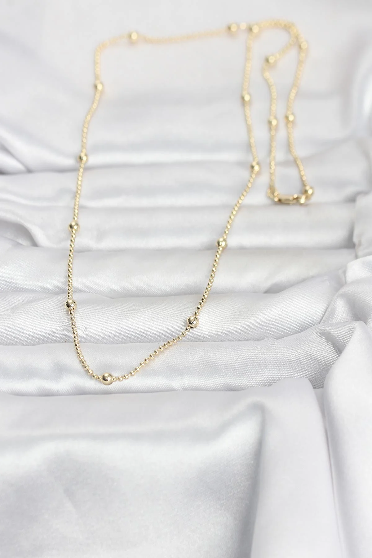 14K Gold Renk Top Zincir 60 cm Kadın Kolye - 5886 Modeli - Günlük Spor Klasik Abiye Şık Kolye