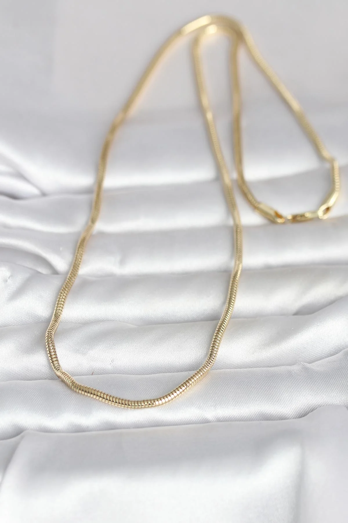 14K Gold Yılan Zincir 60 cm Kadın Kolye - Klasik & Günlük Takı