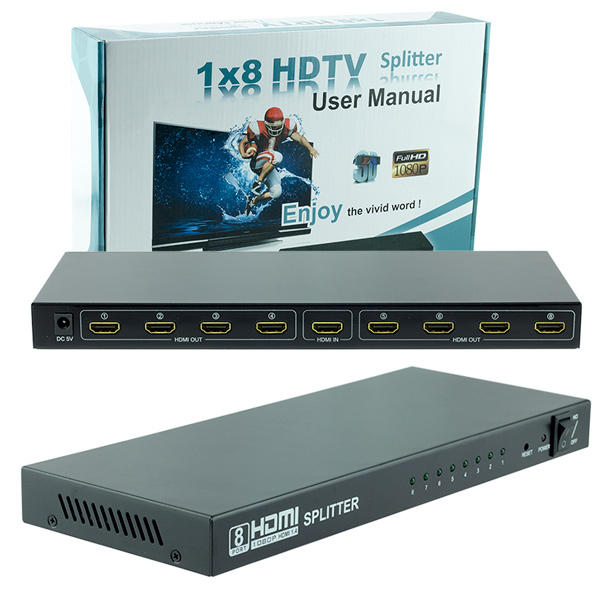 1.4V 1080P 8 PORT HDMI SPLITTER DAĞITICI (4741)