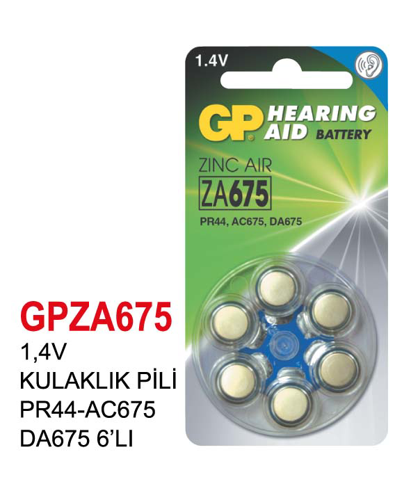 1,4V KULAKLIK PİL PR44-AC675 DA675 6’LI
