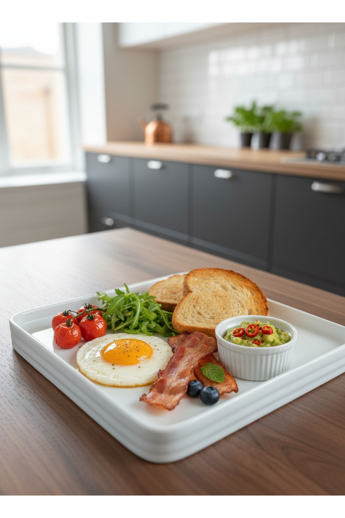 14x14 cm Kare Porselen Kahvaltılık 6’lı Set – Meze ve Kahvaltı Su