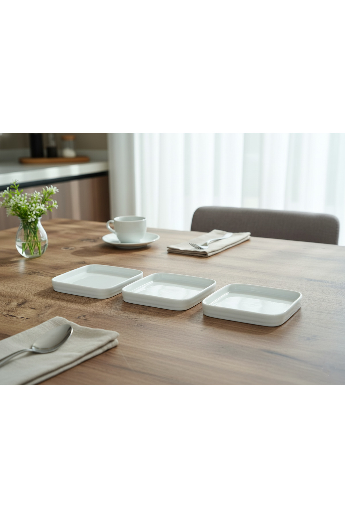 14x14 cm Kare Porselen Kahvaltılık 3’lü Set – Meze Sunumluk Tabak 14x14 cm Kare Porselen Kahvaltılık 3’lü Set – Meze Sunumluk Tabak