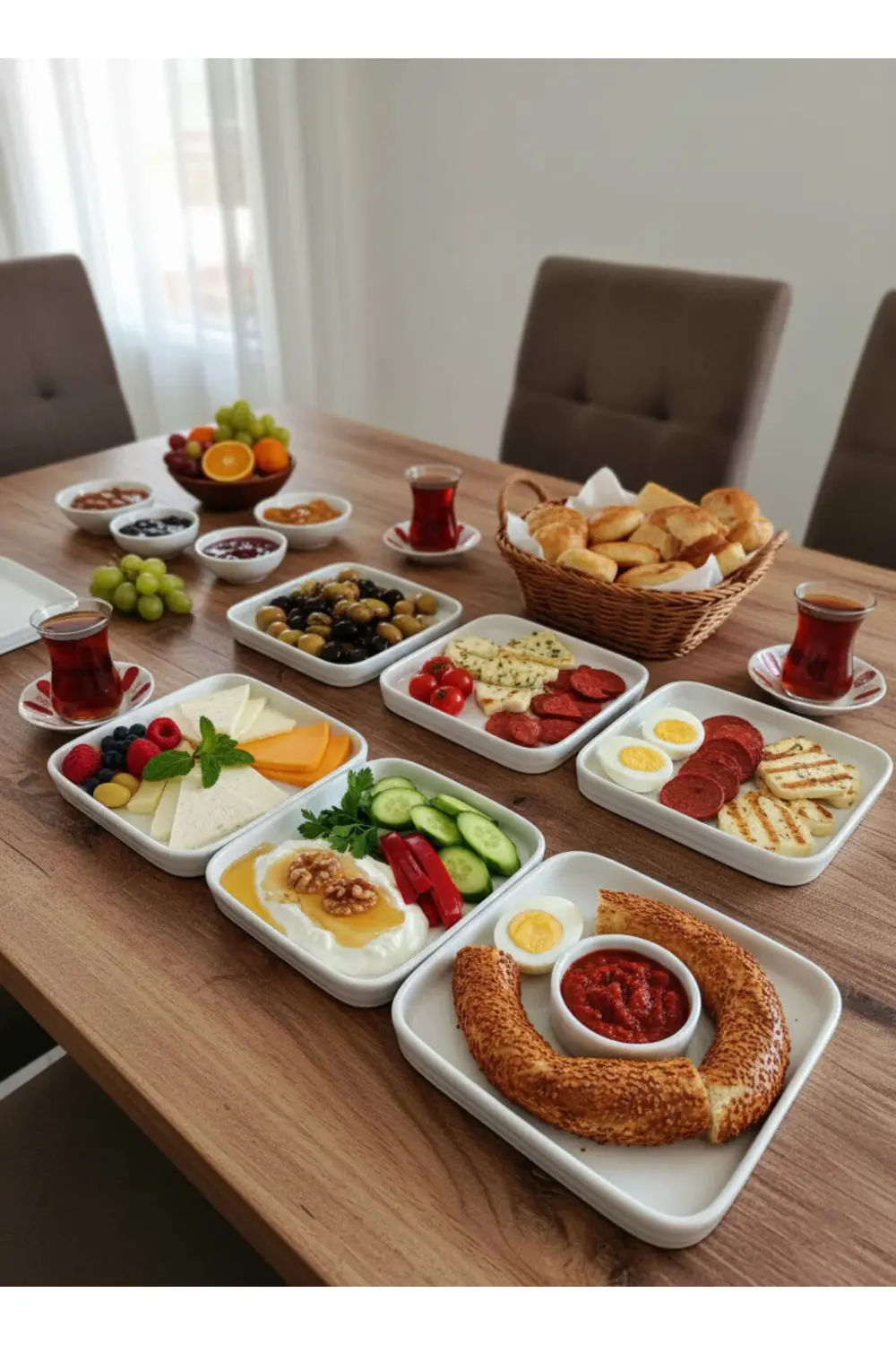 14x14 cm Kare Porselen Kahvaltılık 6’lı Set – Meze ve Kahvaltı Su