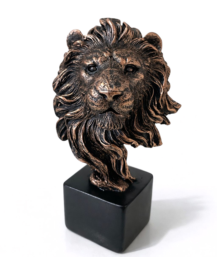 14x9 cm Polyester Aslan Büstü Dekoratif Biblo