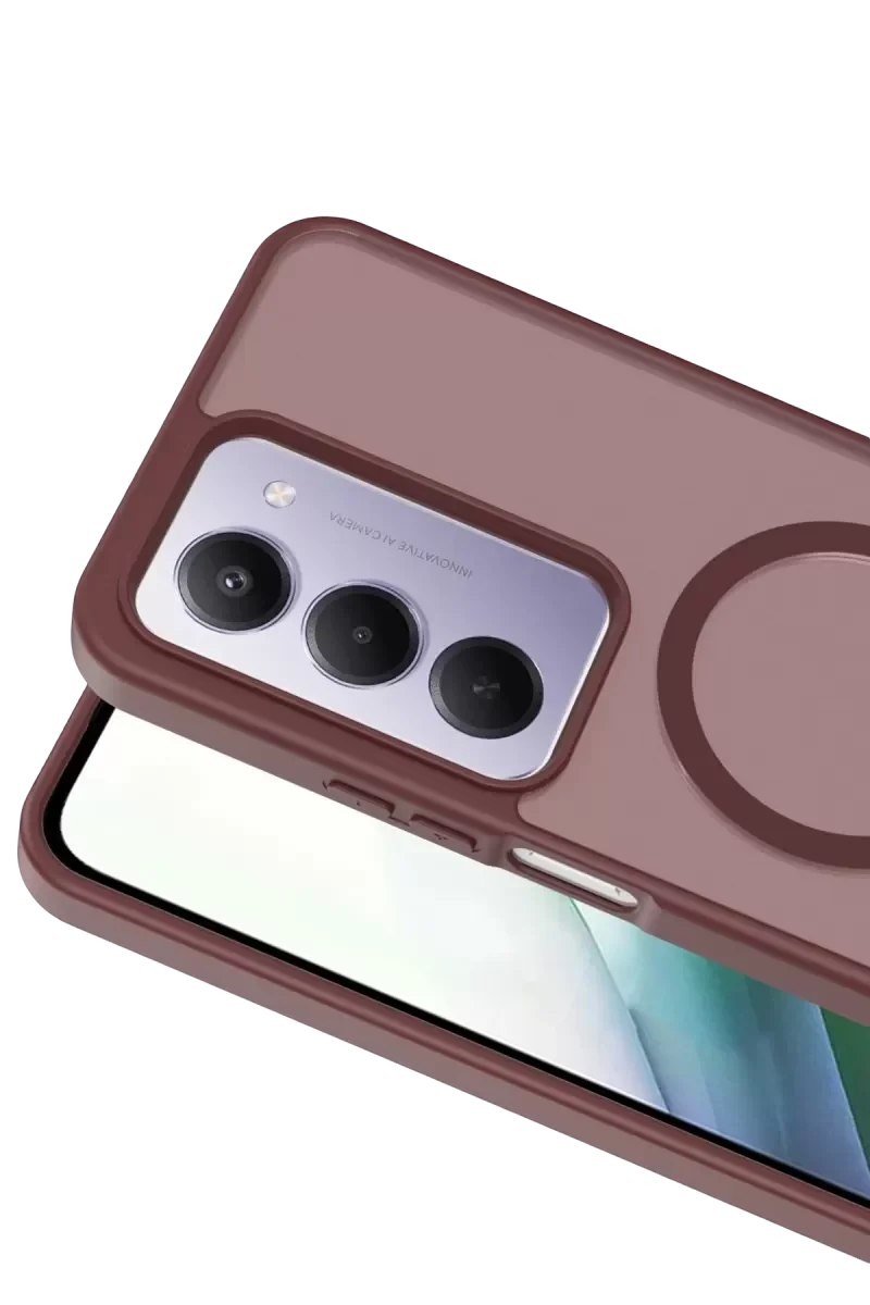 15 4G ile Uyumlu Jota MagSafe Kılıf - Bordo Premium Çift Katmanlı Koruma