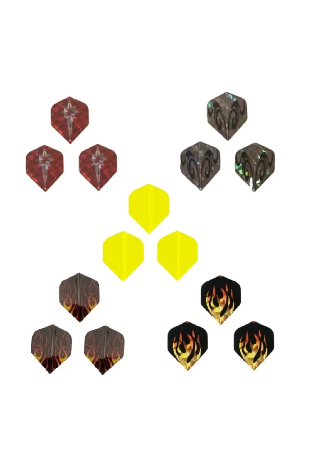 15 Adet (5 FARKLI TAKIM) Hologramlı Parlak Standart Tasarım. Dart