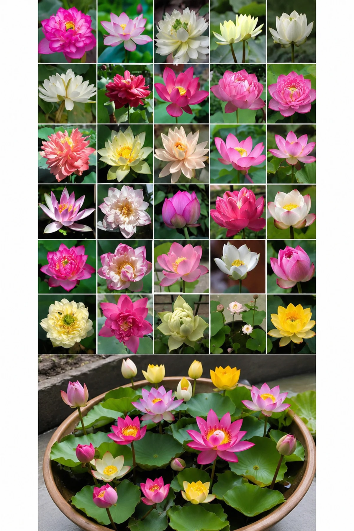 15 Adet Karışık Lotus (Nilüfer) Çiçeği Tohumu – Japon Su Zambağı – Kase Lotus – Çimlendirme Zımparası Hediyeli