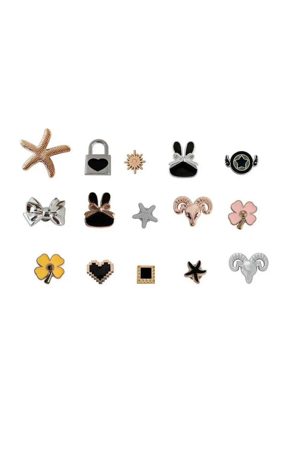 15 Adet Muhtelif Desenli Renkli Bileklik Terlik Süsü Charm Terlik