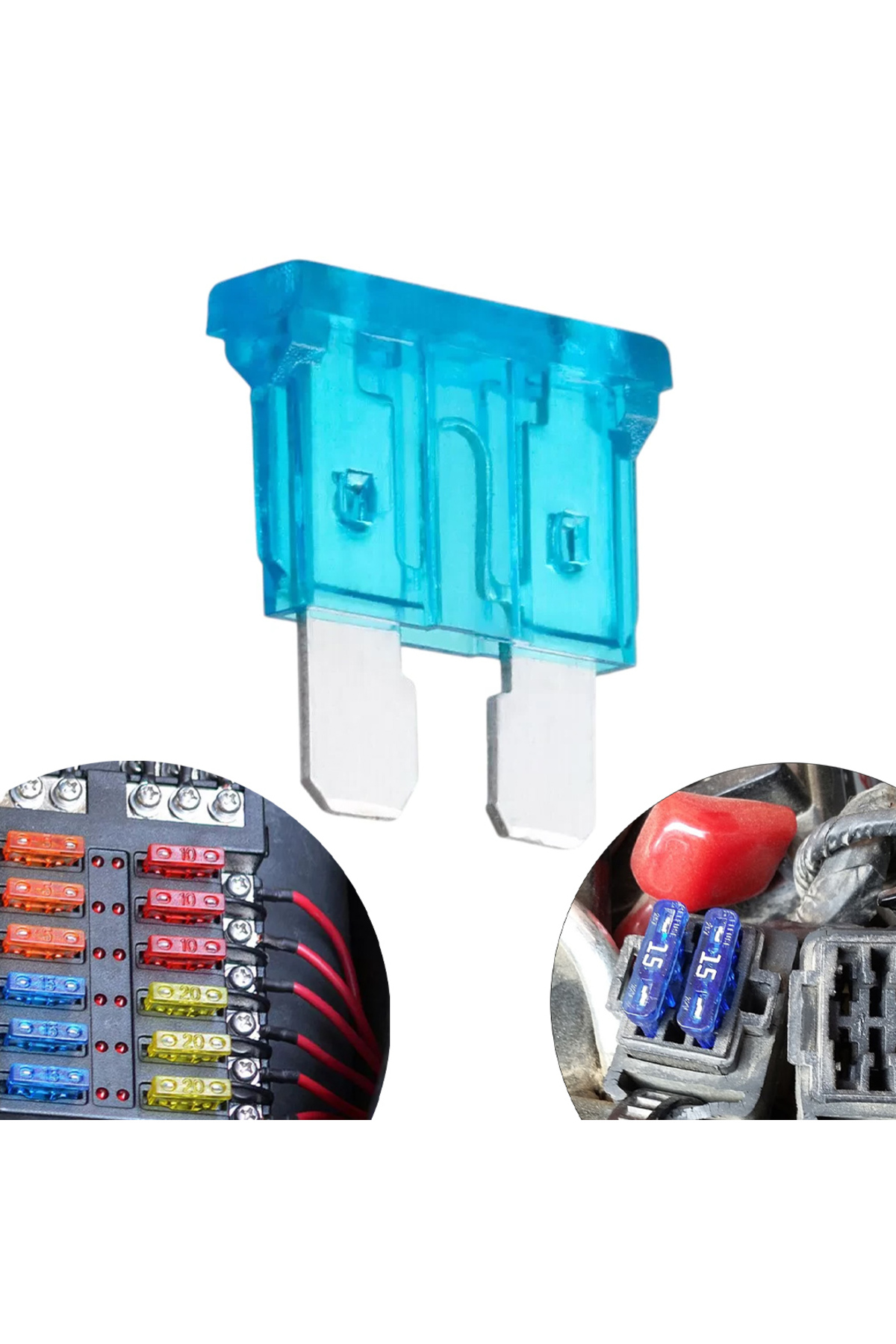 15 AMPER AŞIRI YÜK VE KISA DEVRE KORUMA BIÇAKLI OTO SİGORTASI (10