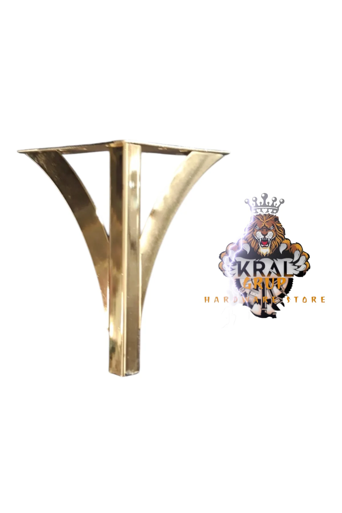 15 Cm V Boru Model Gold Metal Mobilya, Dolap, Koltuk, Kanepe, Tv Ünitesi Ayakları Metal (4 ADET)