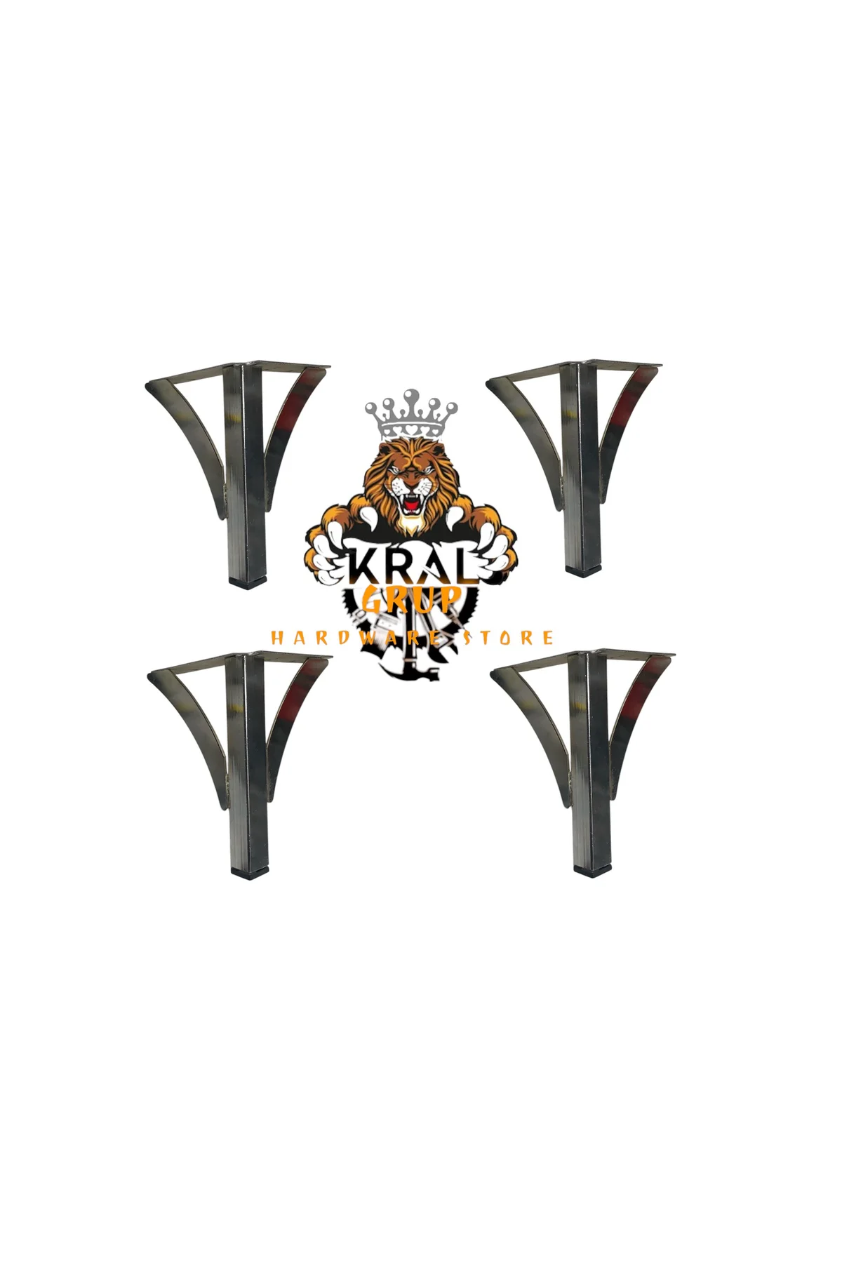 15 Cm V Boru Model Krom Metal Mobilya, Dolap, Koltuk, Kanepe, Tv Ünitesi Ayakları Metal (4 ADET)