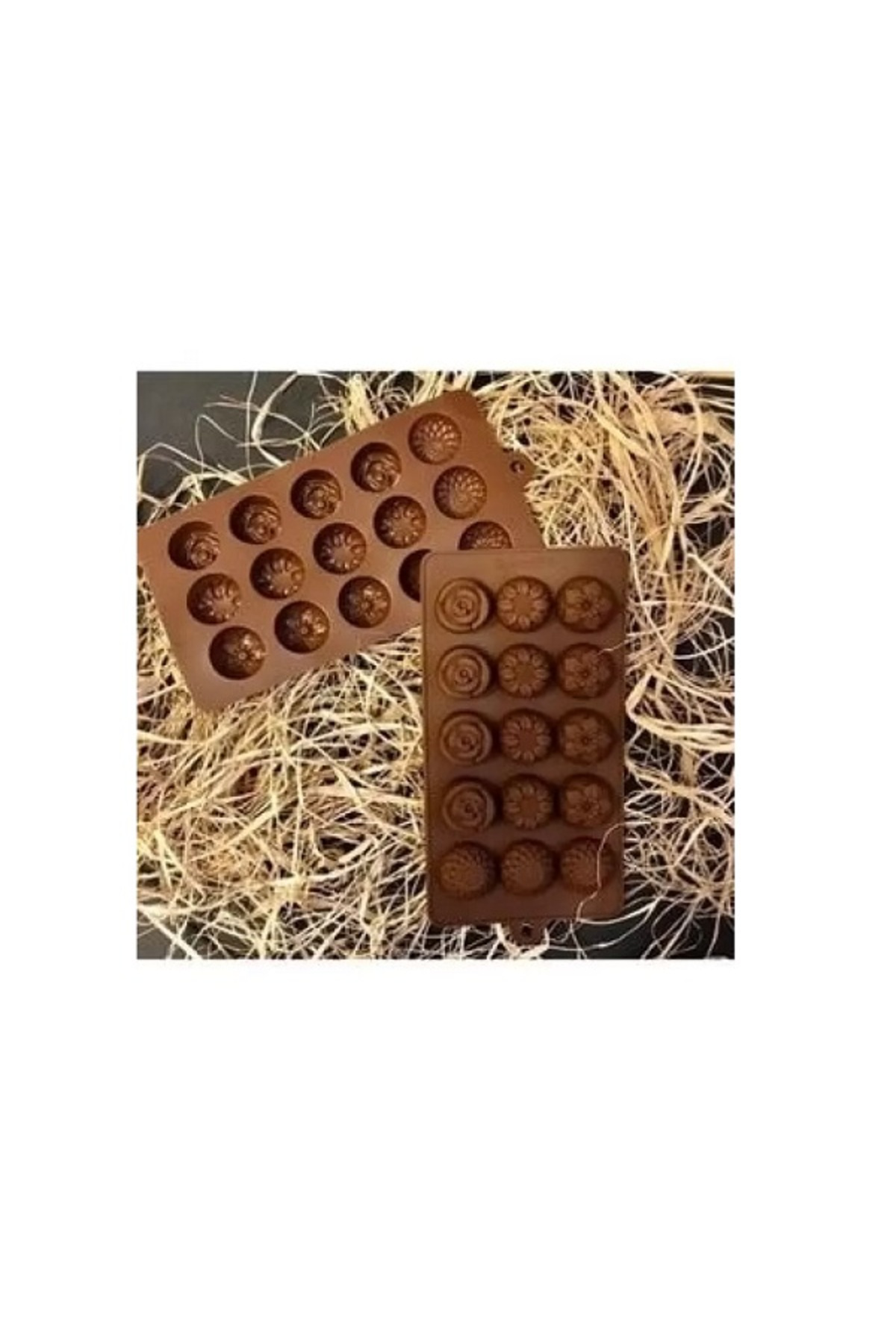 Paras Ticaret 15 Göz Gül Şekilli Silikon Mum Çikolata Şeker Buz Jöle Vb. Kek Ka