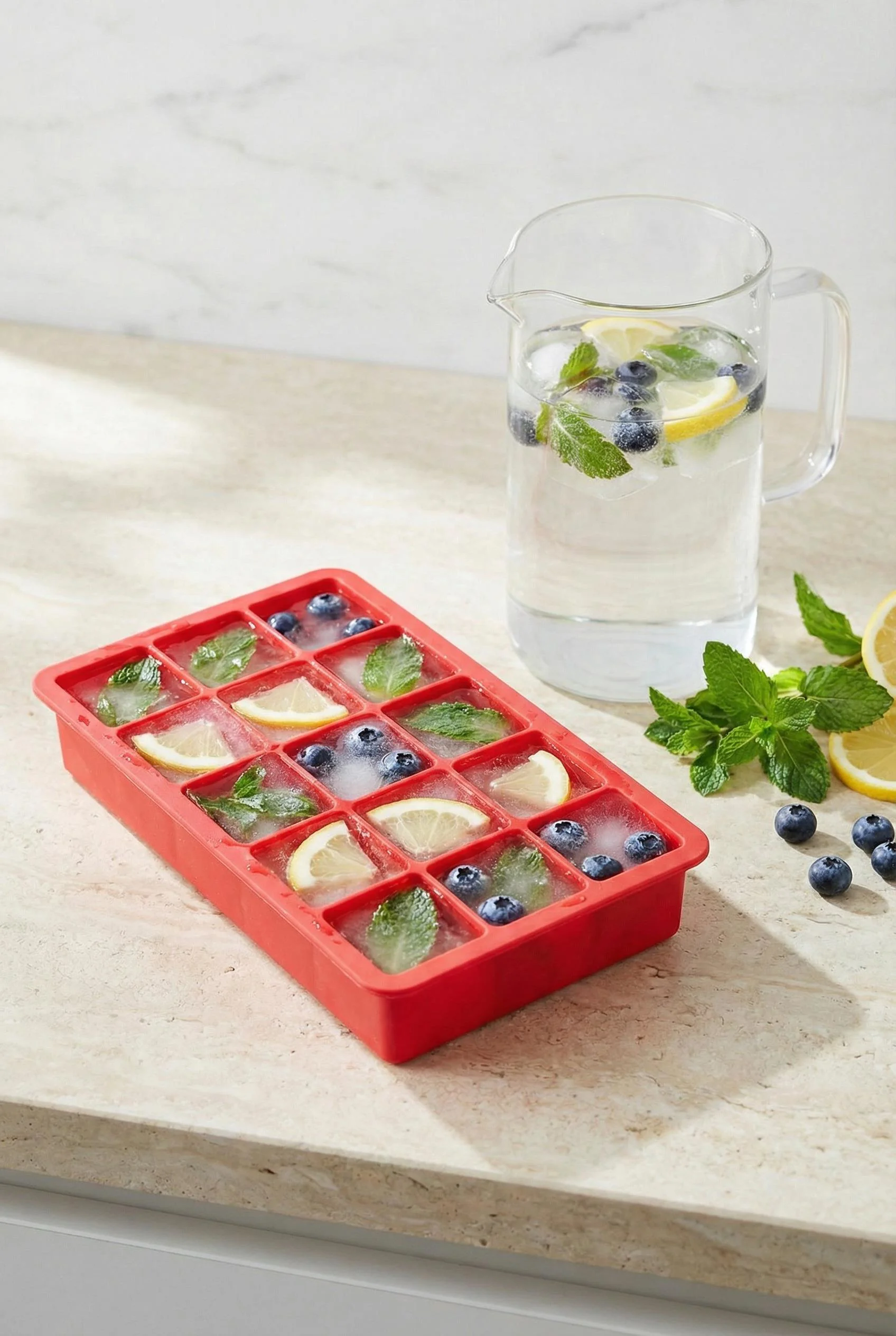 15 Hazneli Silikon Buz Kalıbı &amp; Çok Amaçlı Buzluk Ve Dondurucu Organizeri 12x19 cm