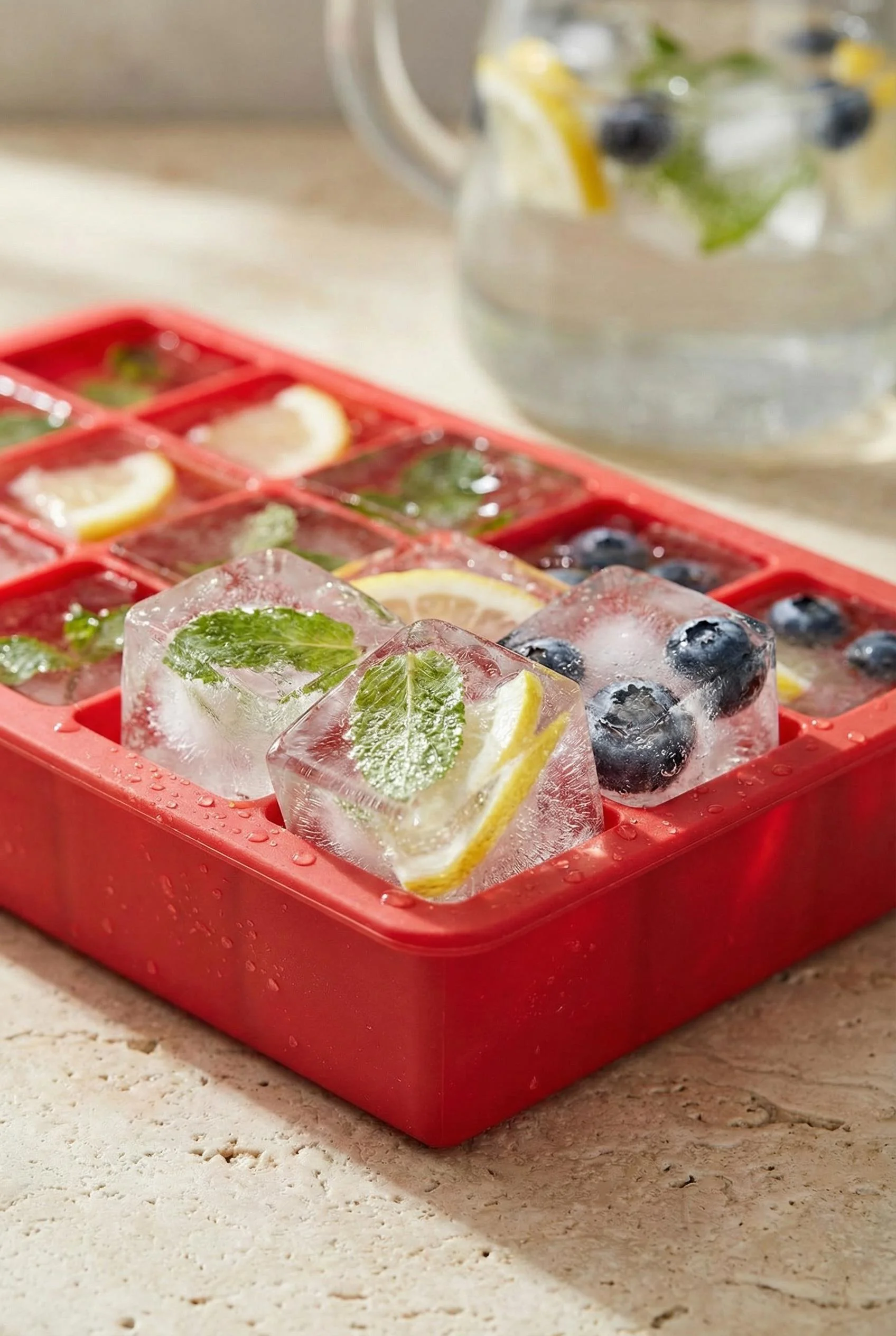 15 Hazneli Silikon Buz Kalıbı &amp; Çok Amaçlı Buzluk Ve Dondurucu Organizeri 12x19 cm