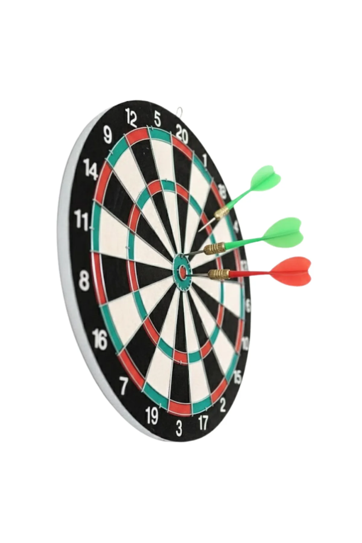 15 İnç Dart Tahtası 4 Metal Uçlu Dart Oku Dayanıklı Ahşap Gövde
