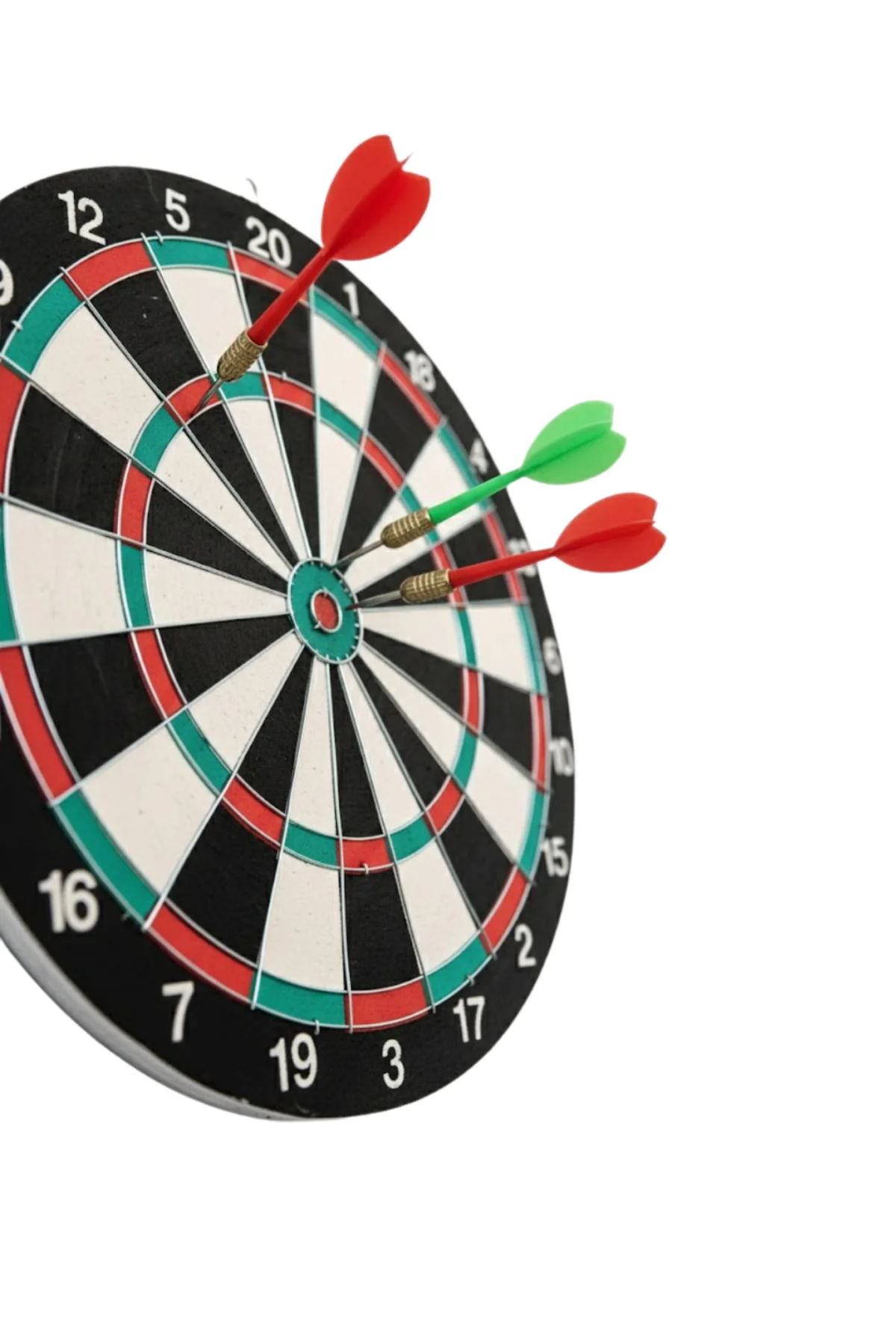 15 İnç Dart Tahtası 4 Metal Uçlu Dart Oku Dayanıklı Ahşap Gövde