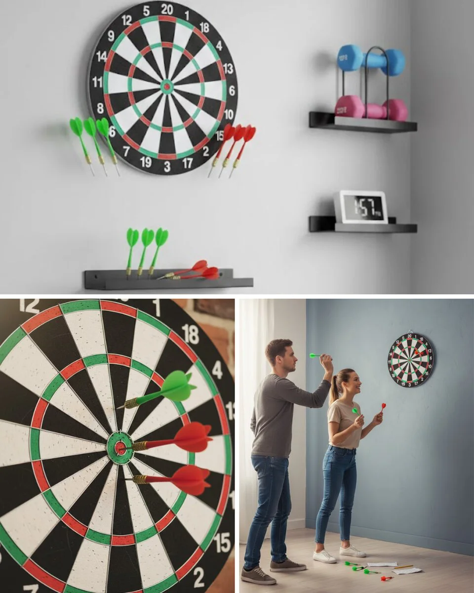 15 İnç Metal Uçlu Dart Tahtası & 4 Ok Seti