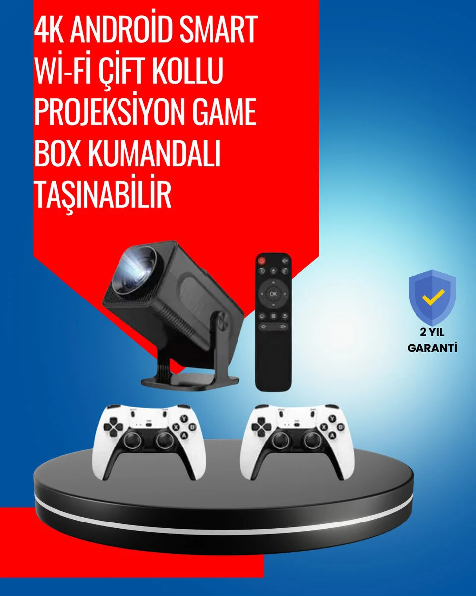 1.5 KG 4500 Retro Oyunlu Multimedya Projektör - Full HD 1080P, LED Lamba, Android 11