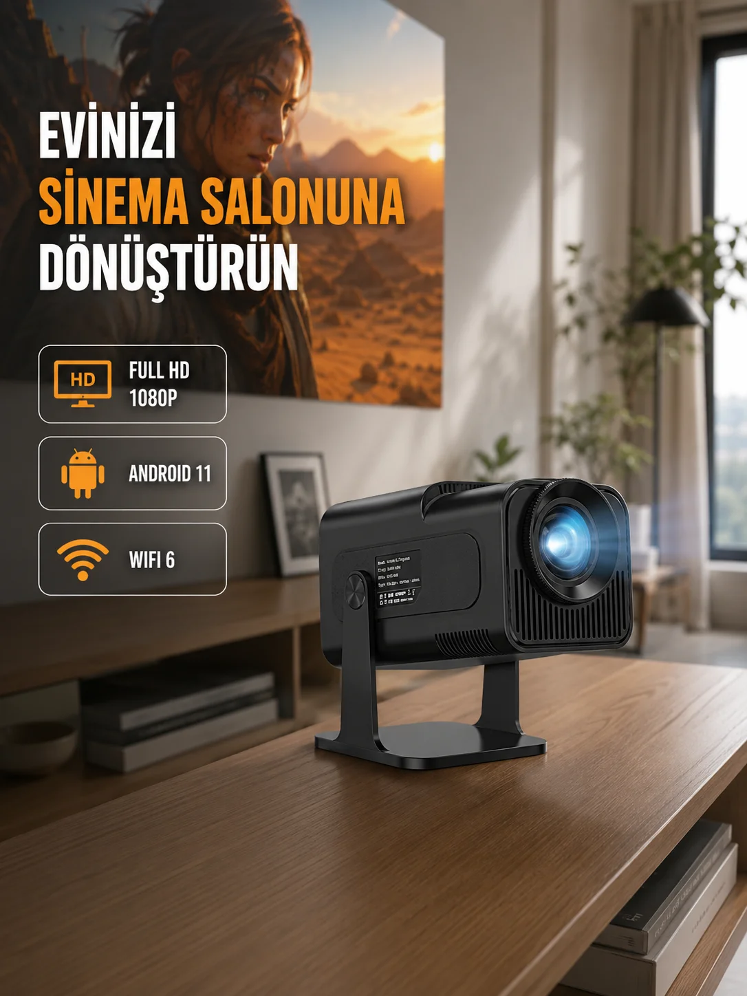 1.5 KG Ağırlığında, 4500 Retro Oyunlu Multimedya Projektör Yeni Nesil 1.5 KG Ağırlığında, 4500 Retro Oyunlu Multimedya Projektör Yeni Nesil