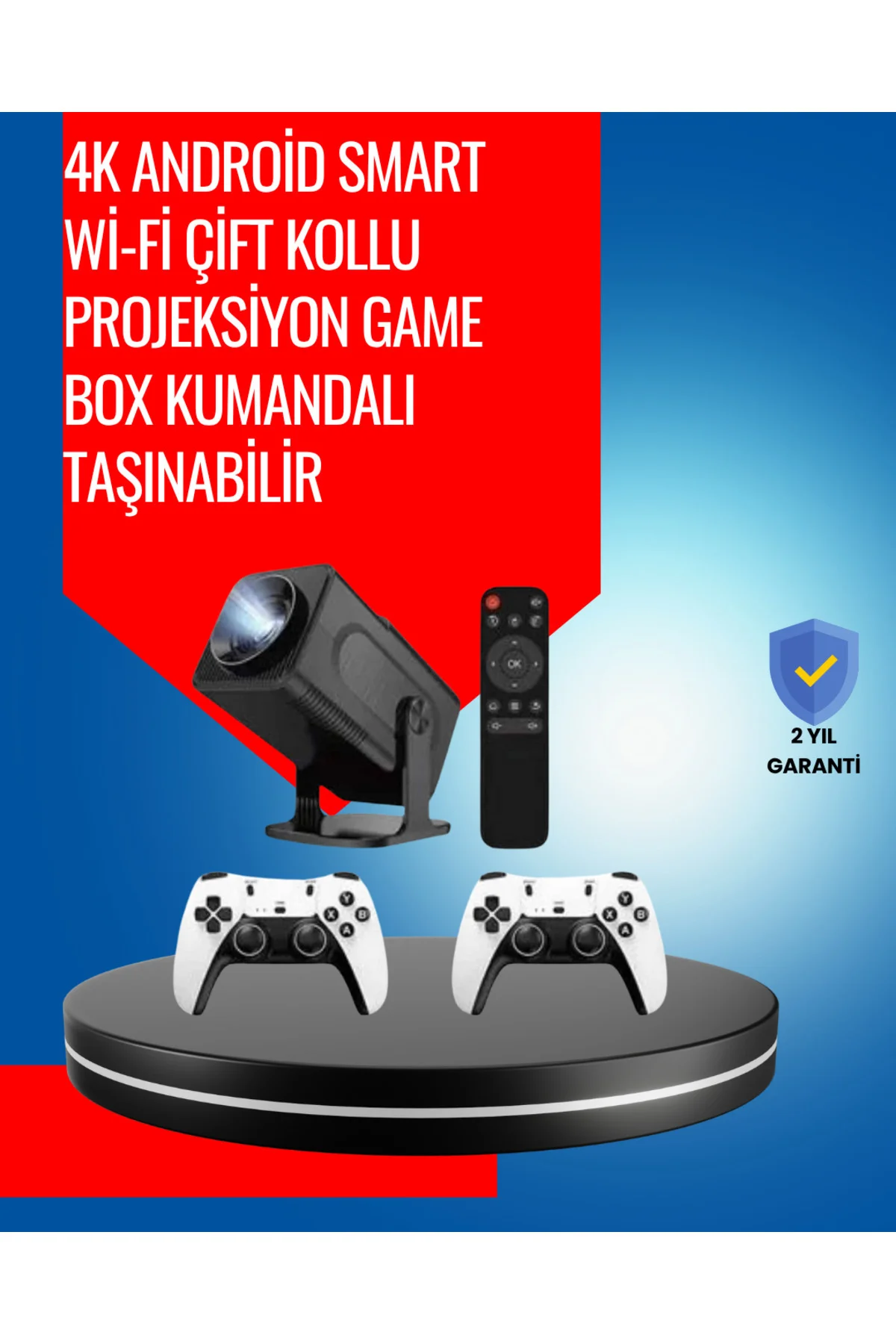 1.5 Kg Ağırlığında, 4500 Retro Oyunlu Multimedya Projektör