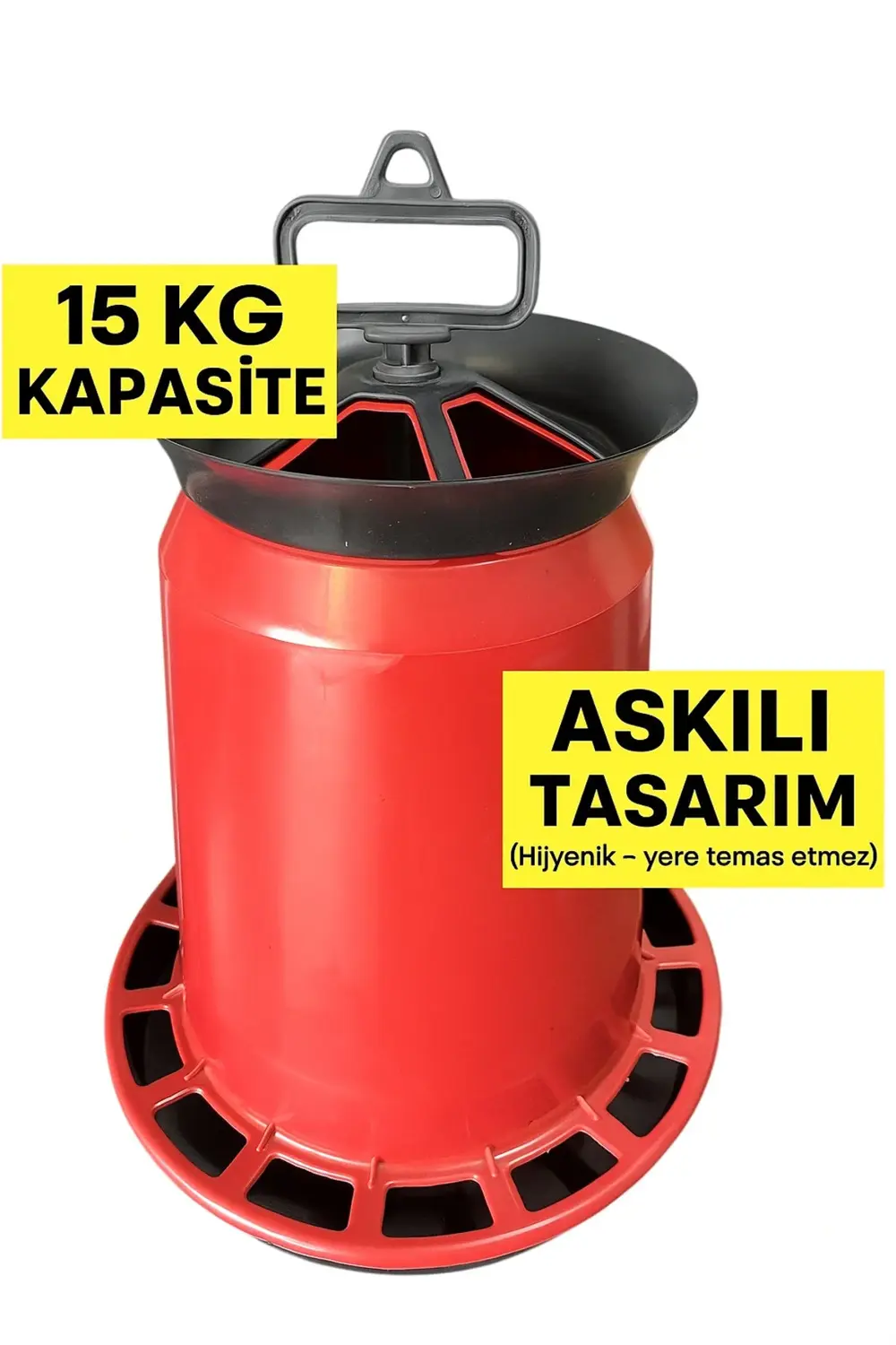 15 Kg Askılı Kova Yemlik – Kümes Hayvanları İçin Pratik ve Dayanı