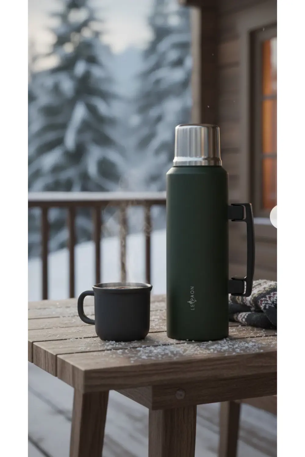 1.5 L Paslanmaz Çelik Termos Katlanır Kulp Sızdırmaz 24 Saat Sıca