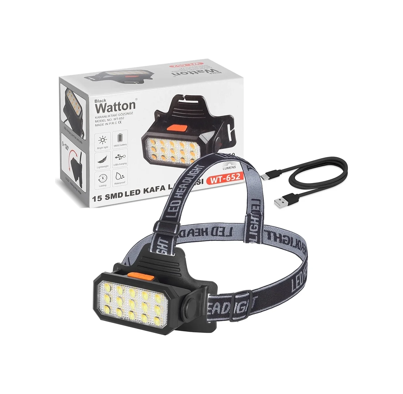 15 Ledli Sarı / Beyaz Şarjlı Kafa Lambası Wt-652 Diğer 15 Ledli Sarı / Beyaz Şarjlı Kafa Lambası Wt-652 Diğer