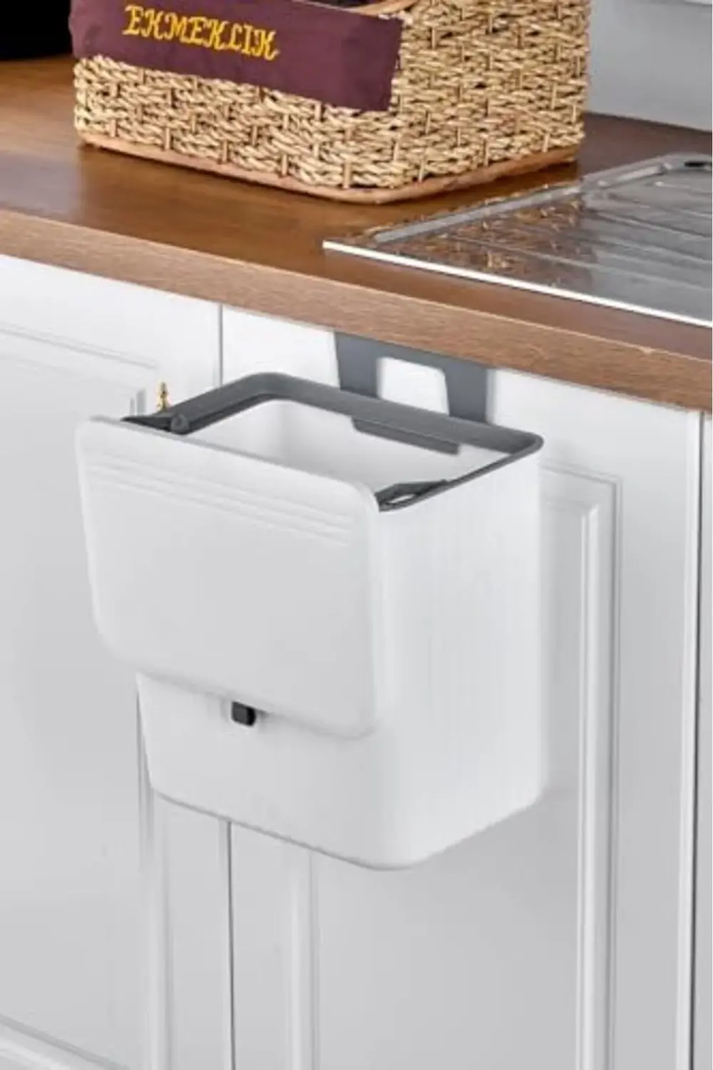 15 Litre Fonksiyonel Kapaklı Ve Mutfak Tezgahüstü Çöp Kovası Dola