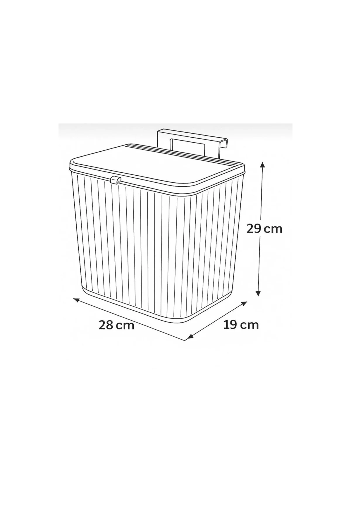 15 Litre Fonksiyonel Kapaklı Banyo Ve Mutfak Tezgahüstü Çöp Kovas