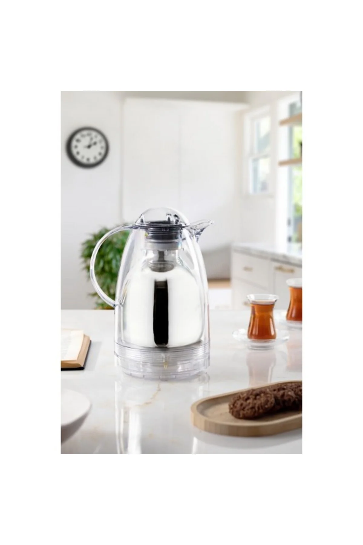 1.5 LT Isı Yalıtımlı Çay Ve Soğuk Su Termosu Şeffaf (12 Saat Sıcak Tutar& İçi Camdır) - Görsel 2
