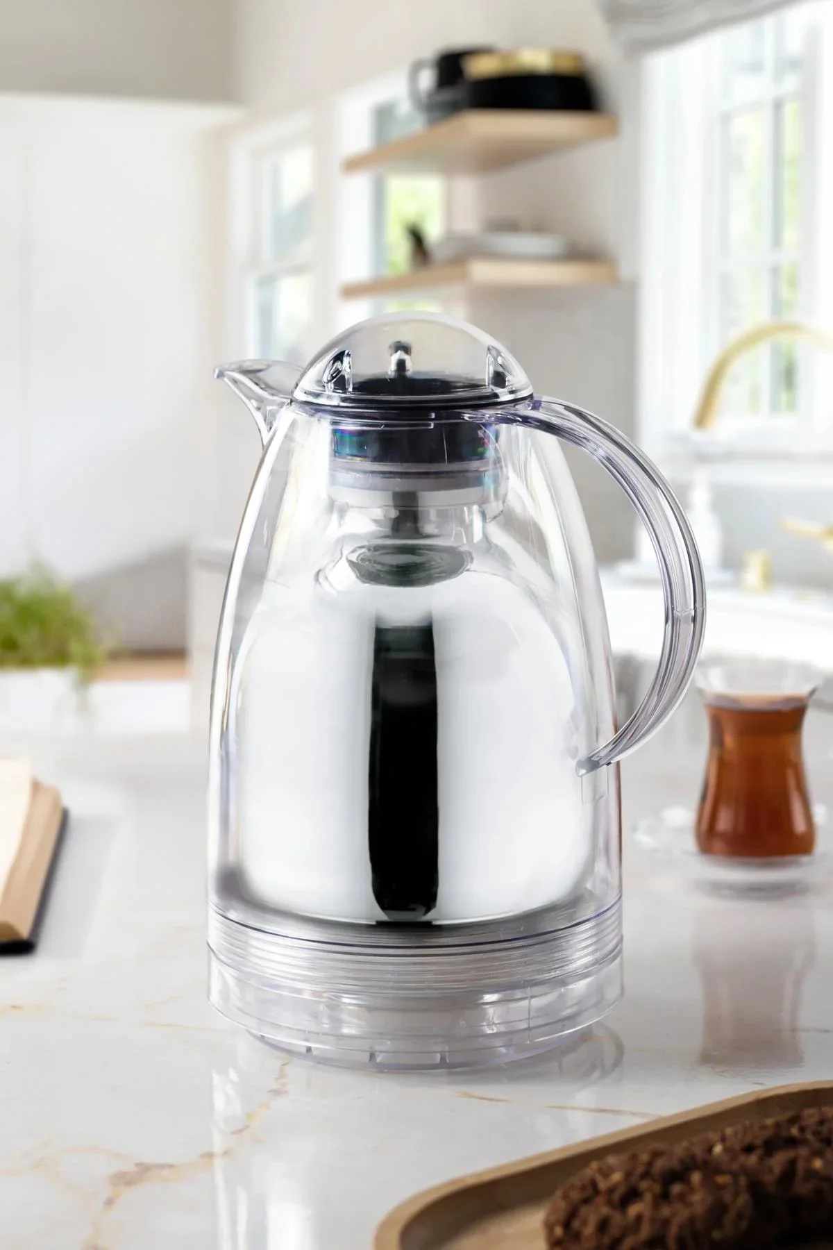 1.5 LT Isı Yalıtımlı Çay Ve Soğuk Su Termosu Şeffaf (12 Saat Sıcak Tutar& İçi Camdır) 1.5 LT Isı Yalıtımlı Çay Ve Soğuk Su Termosu Şeffaf (12 Saat Sıcak Tutar& İçi Camdır)