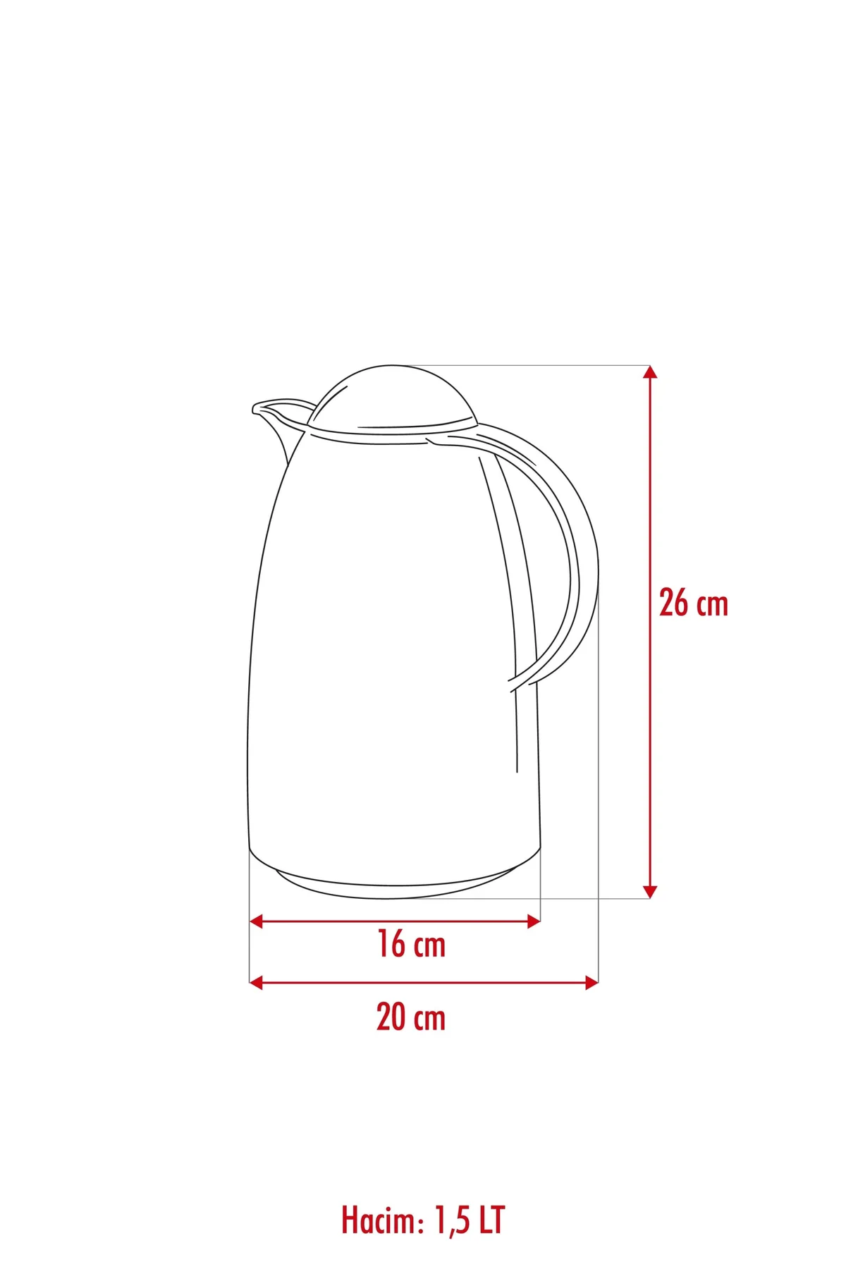 1.5 LT Isı Yalıtımlı Çay Ve Soğuk Su Termosu Şeffaf (12 Saat Sıca