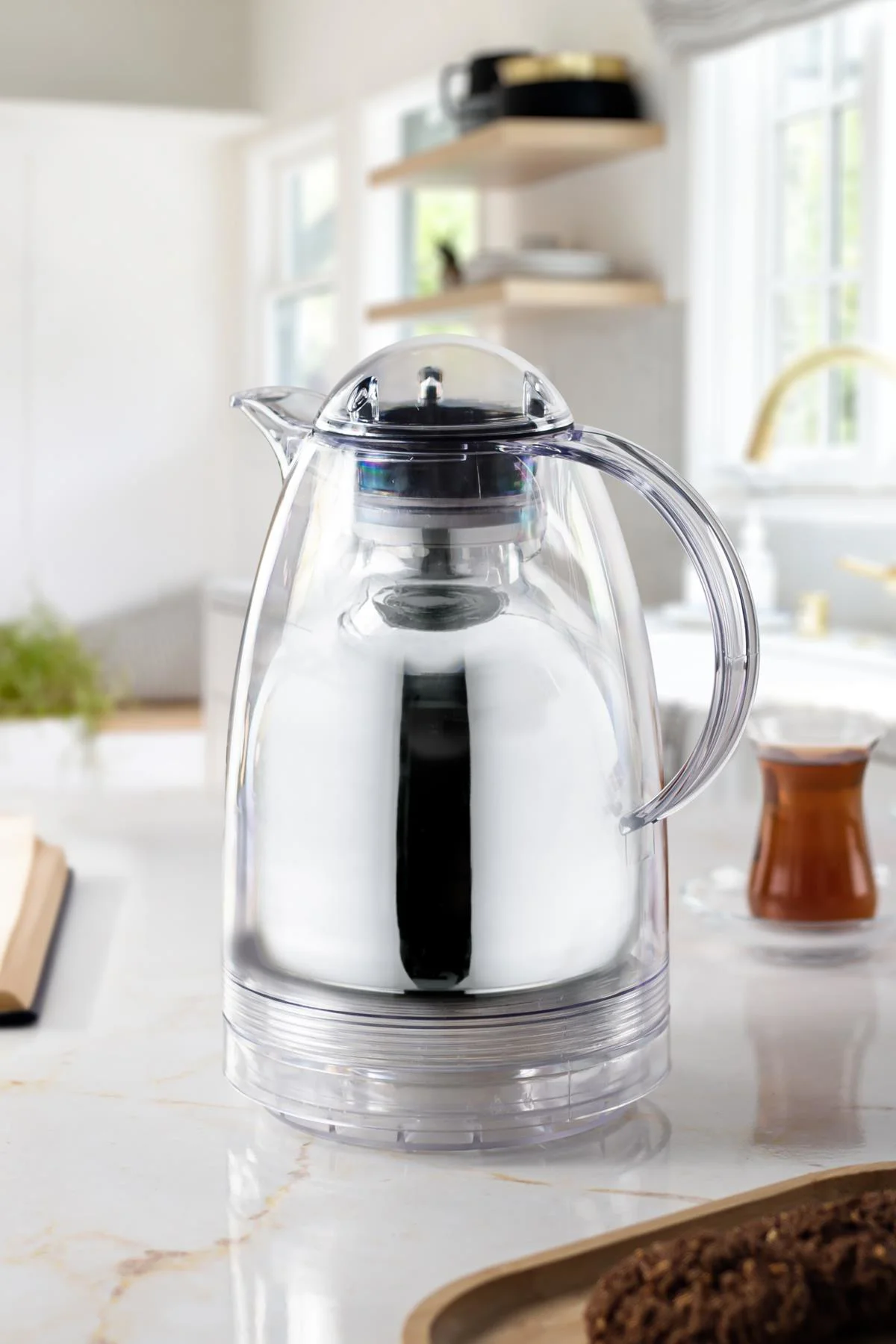 1.5 LT Isı Yalıtımlı Çay Ve Soğuk Su Termosu Şeffaf (12 Saat Sıcak Tutar& İçi Camdır) 1.5 LT Isı Yalıtımlı Çay Ve Soğuk Su Termosu Şeffaf (12 Saat Sıcak Tutar& İçi Camdır)