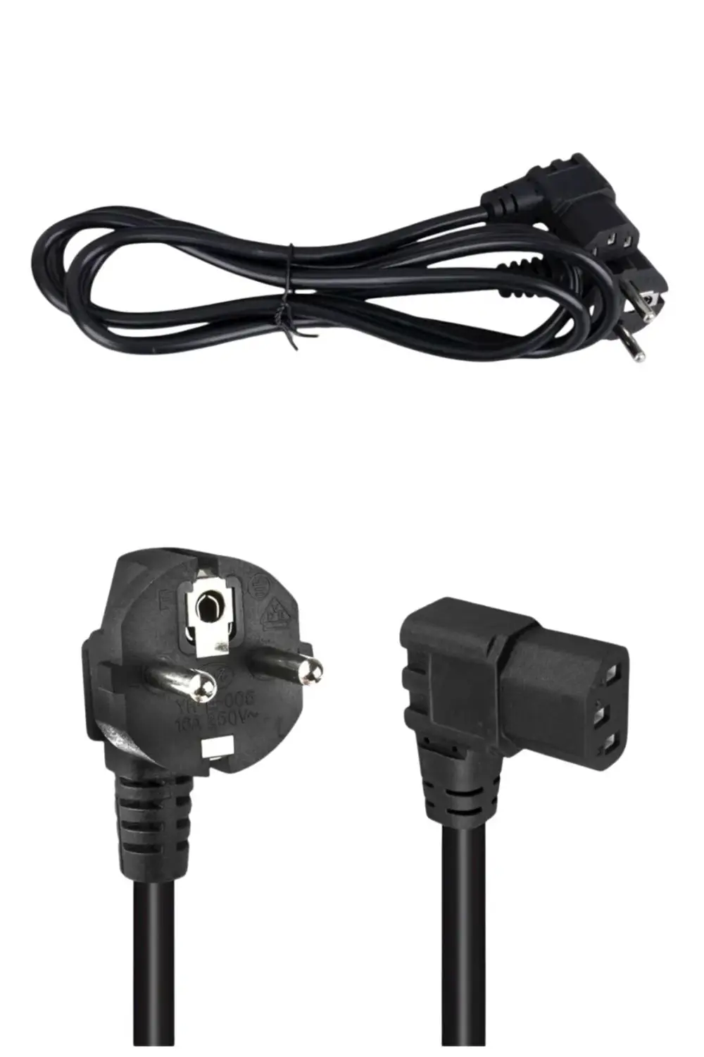 1.5 Metre 3x0.75mm Güç Kablosu – L Tipi Erkek ve Dişi Bağlantı Ka