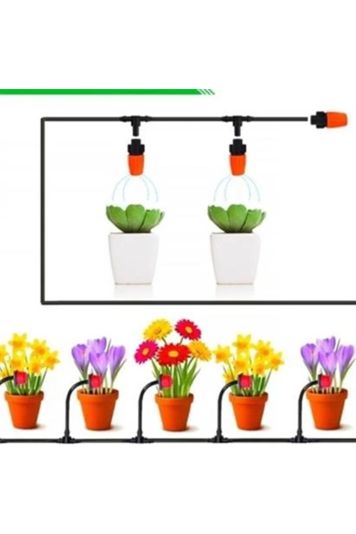 15 Metre Bahçe Damlama Sulama Sistemi Seti Hortum ve Ek Parçaları