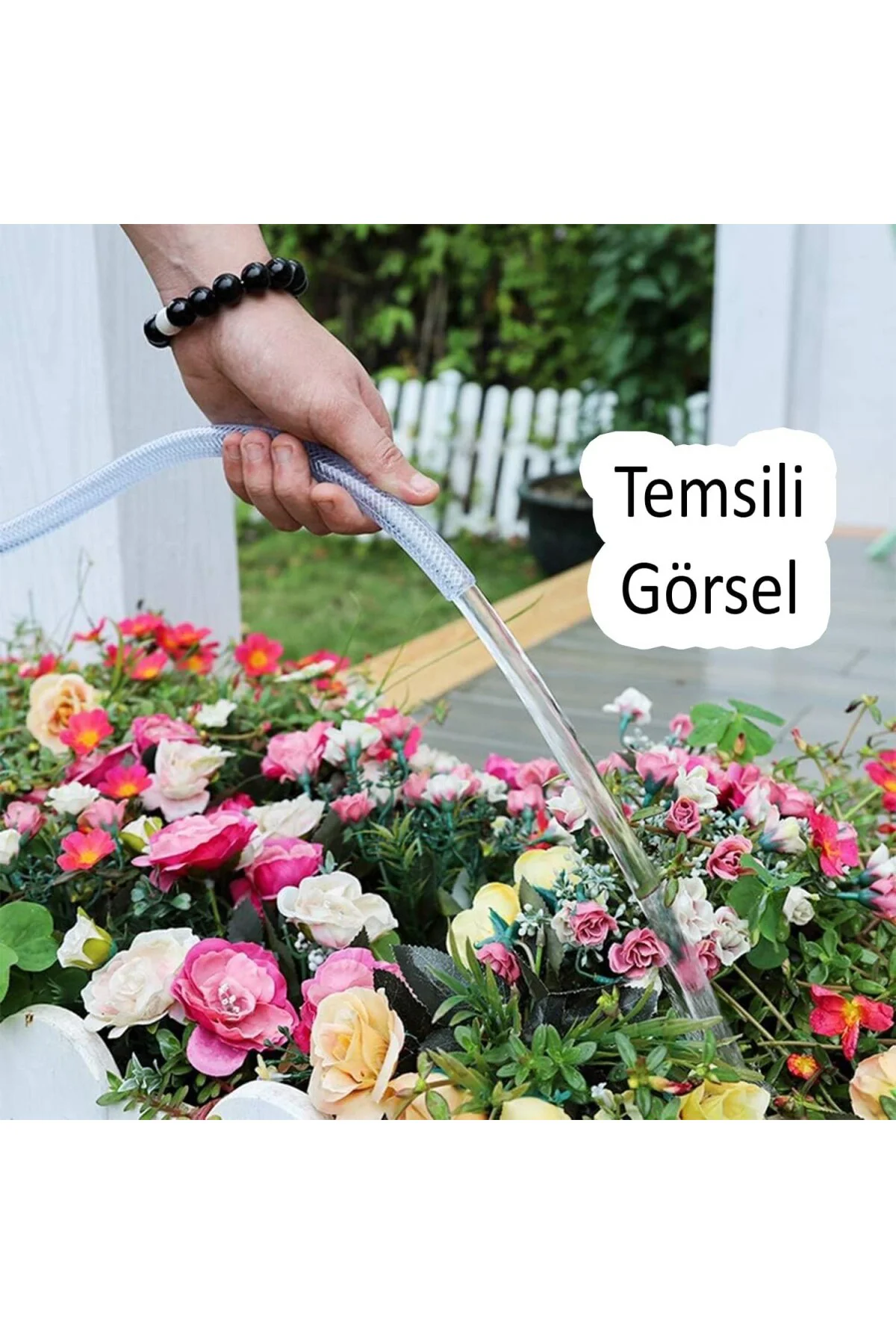 15 METRE Örgülü Şeffaf Bahçe Hortumu Dayanıklı 3 Katlı Sağlam Su 