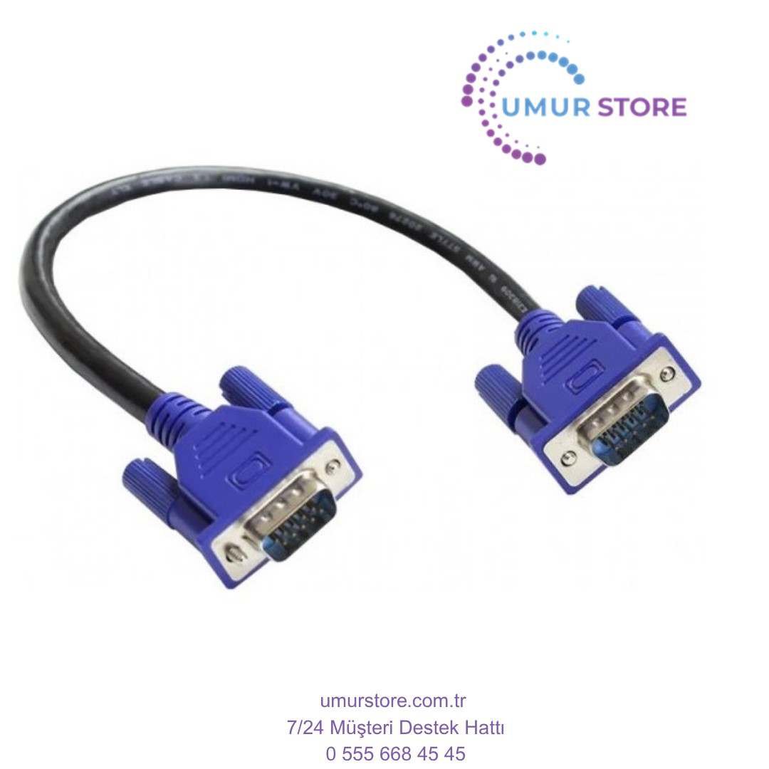 15 Pin Erkek Erkek VGA Kablo 50 cm VGA Kablo Yarım Metre VGA Kabl