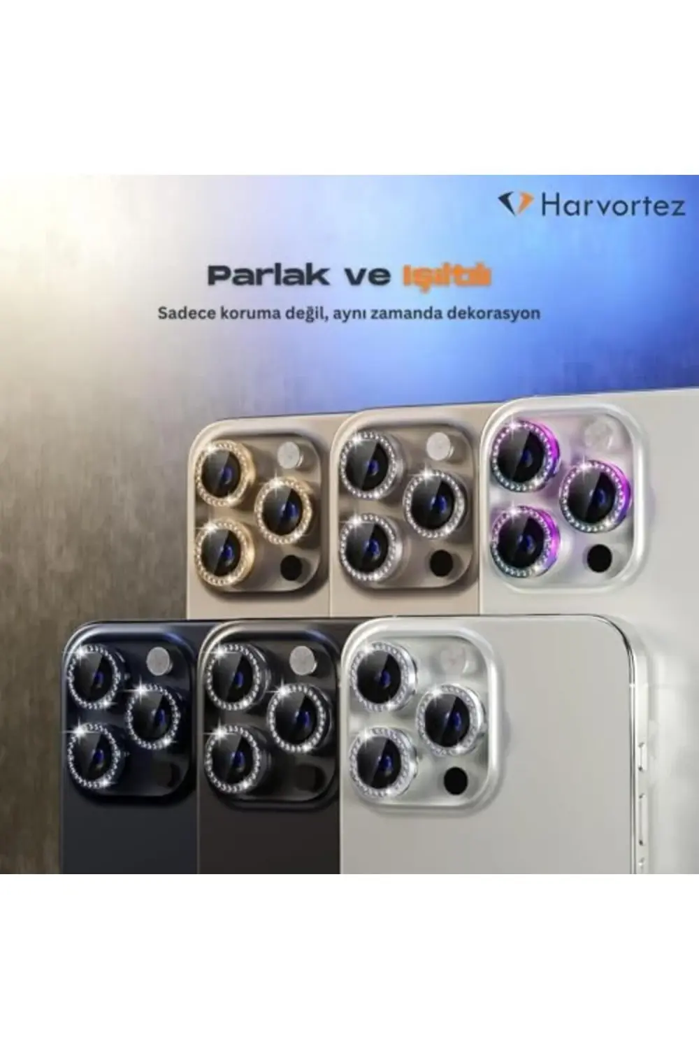 15 Pro,15 Pro Max için, uyumlu TAŞLI, Kamera Lens, Basit Kurulum,